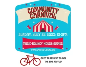 carnival logo with bike raffle