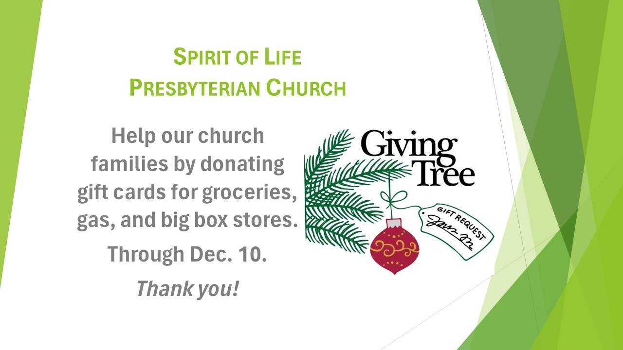 Giving Tree Project Spirit of Life Presbyterian Church